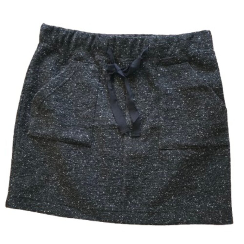 Loft Drawstring Cotton Skirt-Black-NWOT